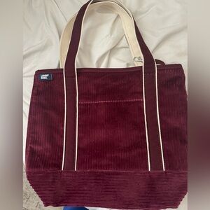 LANDS END VINTAGE CORDUROY TOTE BAG SMALL